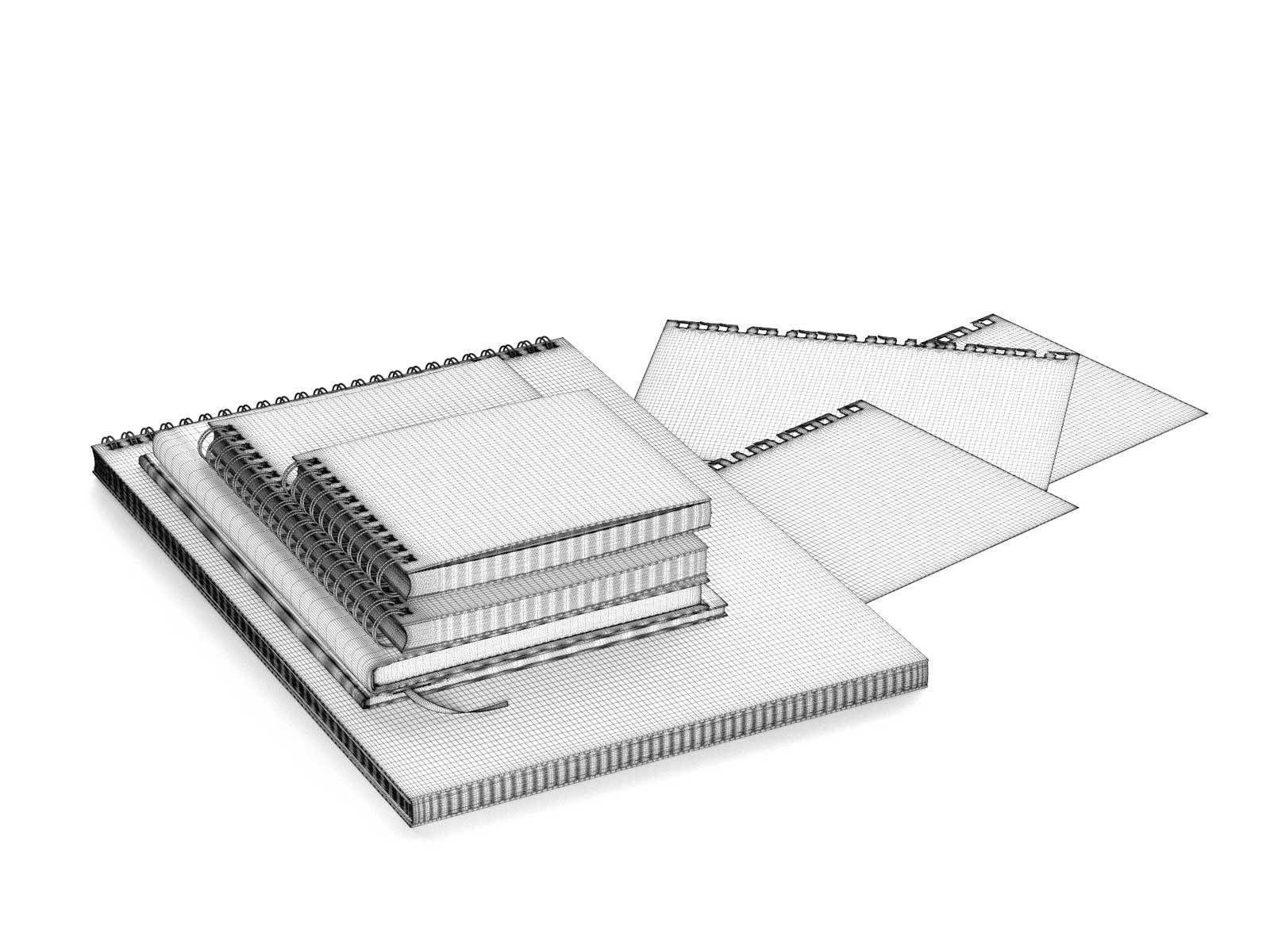 Notebooks Set stack of 3D model_1