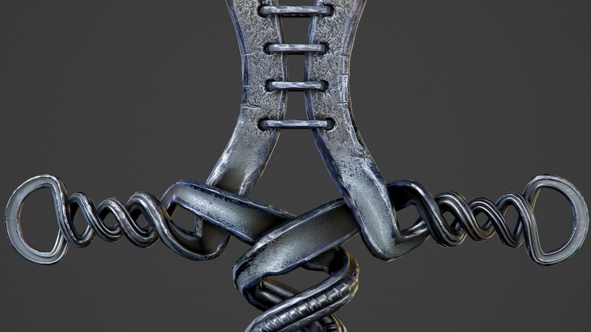 Old Forged Sword PBR Low-poly 3D model_12