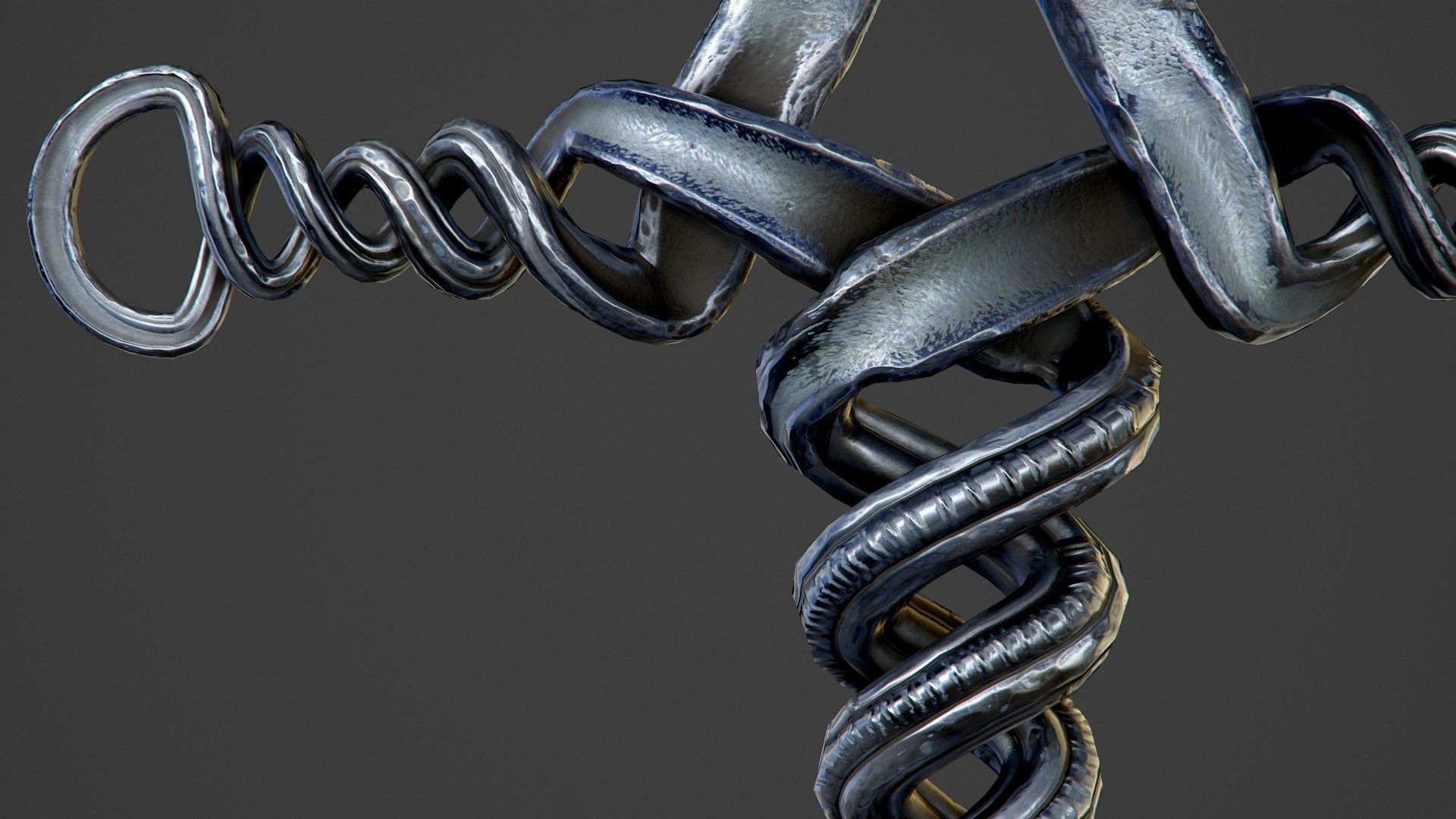 Old Forged Sword PBR Low-poly 3D model_13