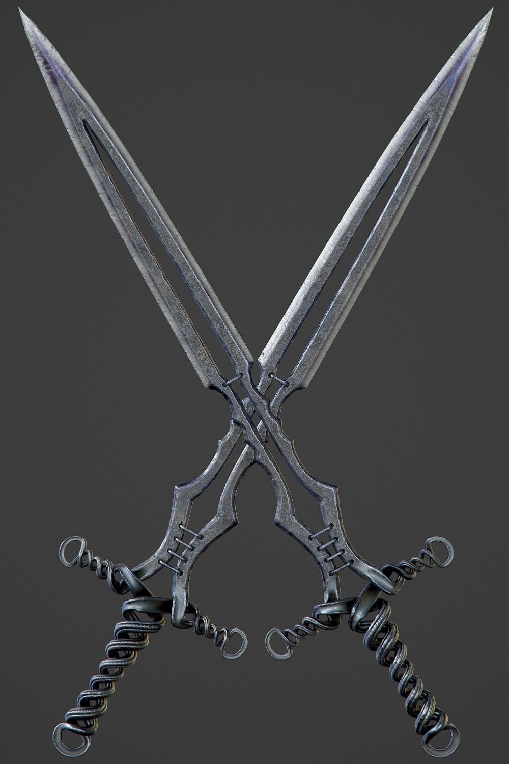 Old Forged Sword PBR Low-poly 3D model_3