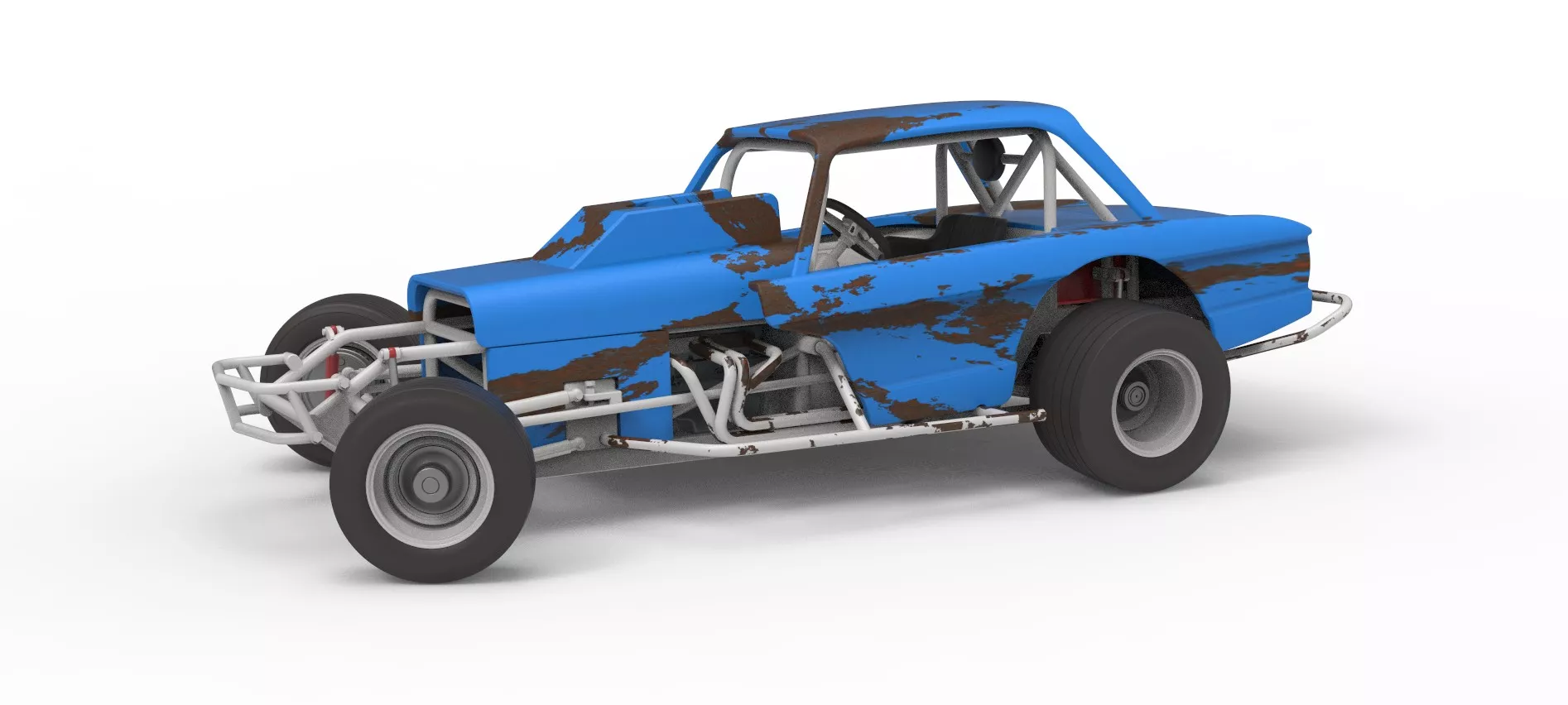 Vintage Dirt Modified stock car V10 while turning Scale 1 to 25 3D print model