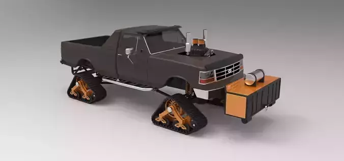 Pulling truck with Mattracks Suspension tracks 3D model
