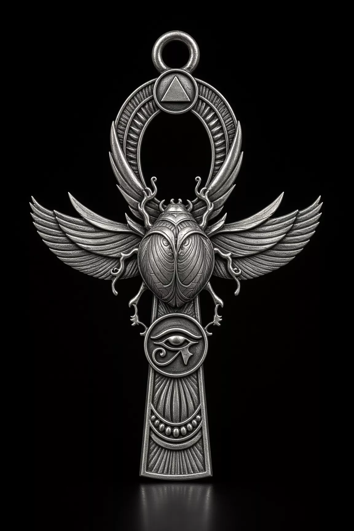 Egyptian Ankh Winged Scarab Pendant 3D print model