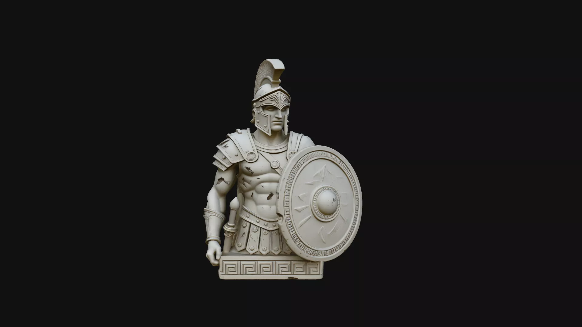 Spartan Warrior Bust Statue Design 2 - 3D Print Model 3D print model