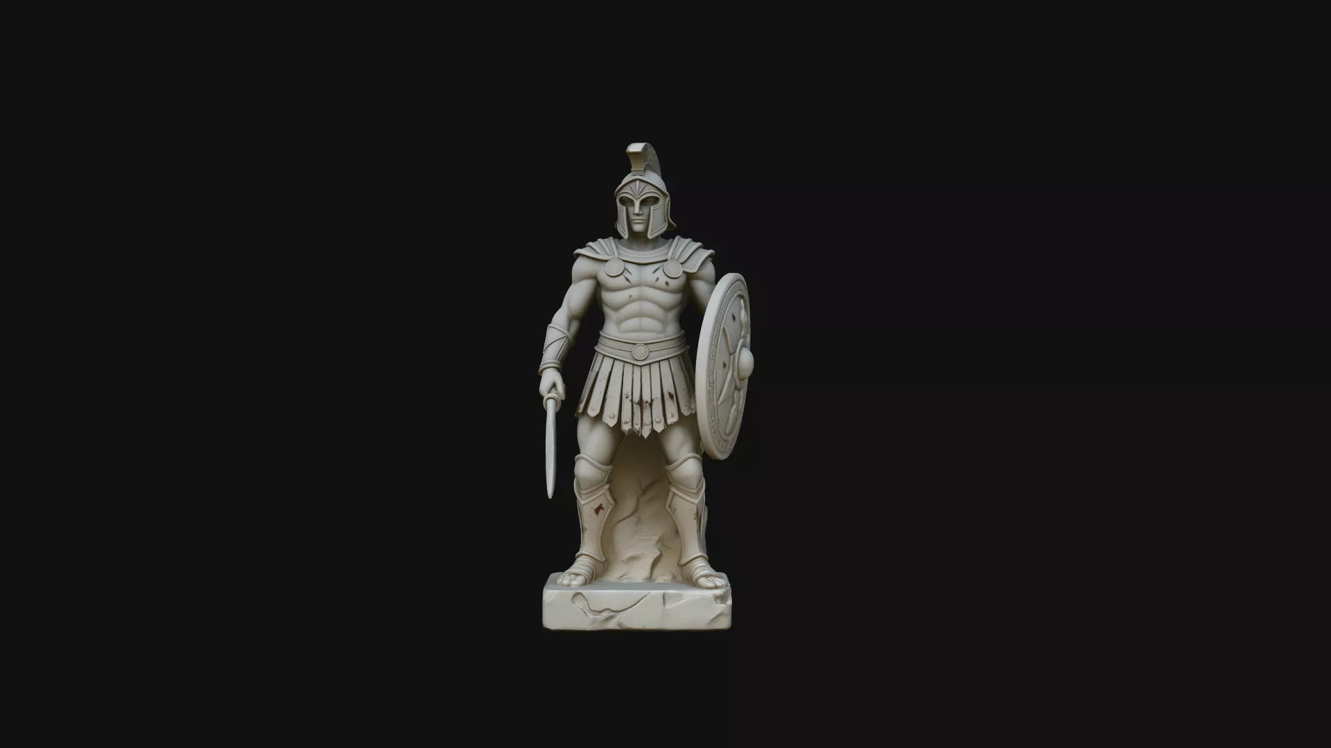 Spartan Warrior Bust Statue Design 4 - 3D Print Model 3D print model