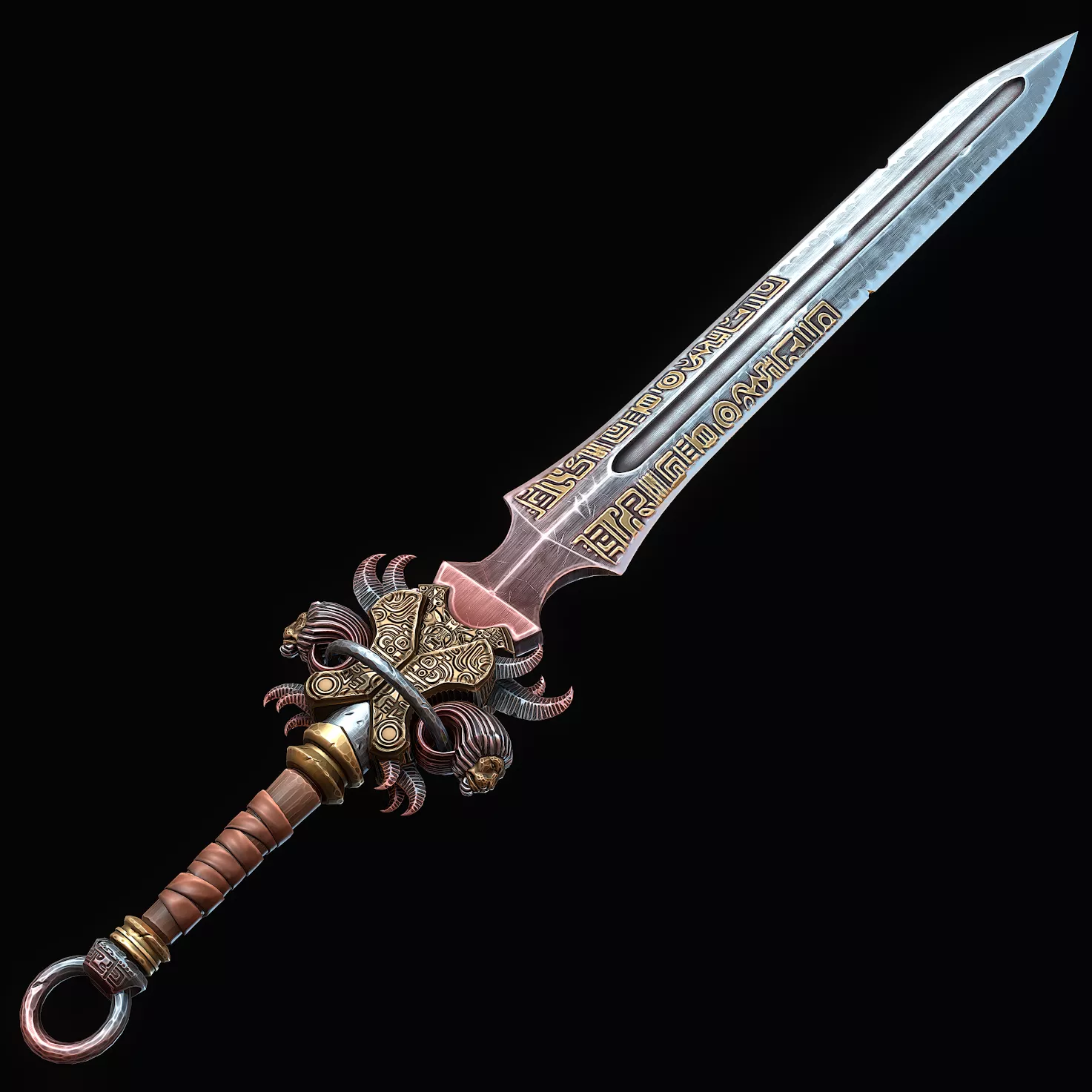 Barbarian King Sword Low-poly 3D model