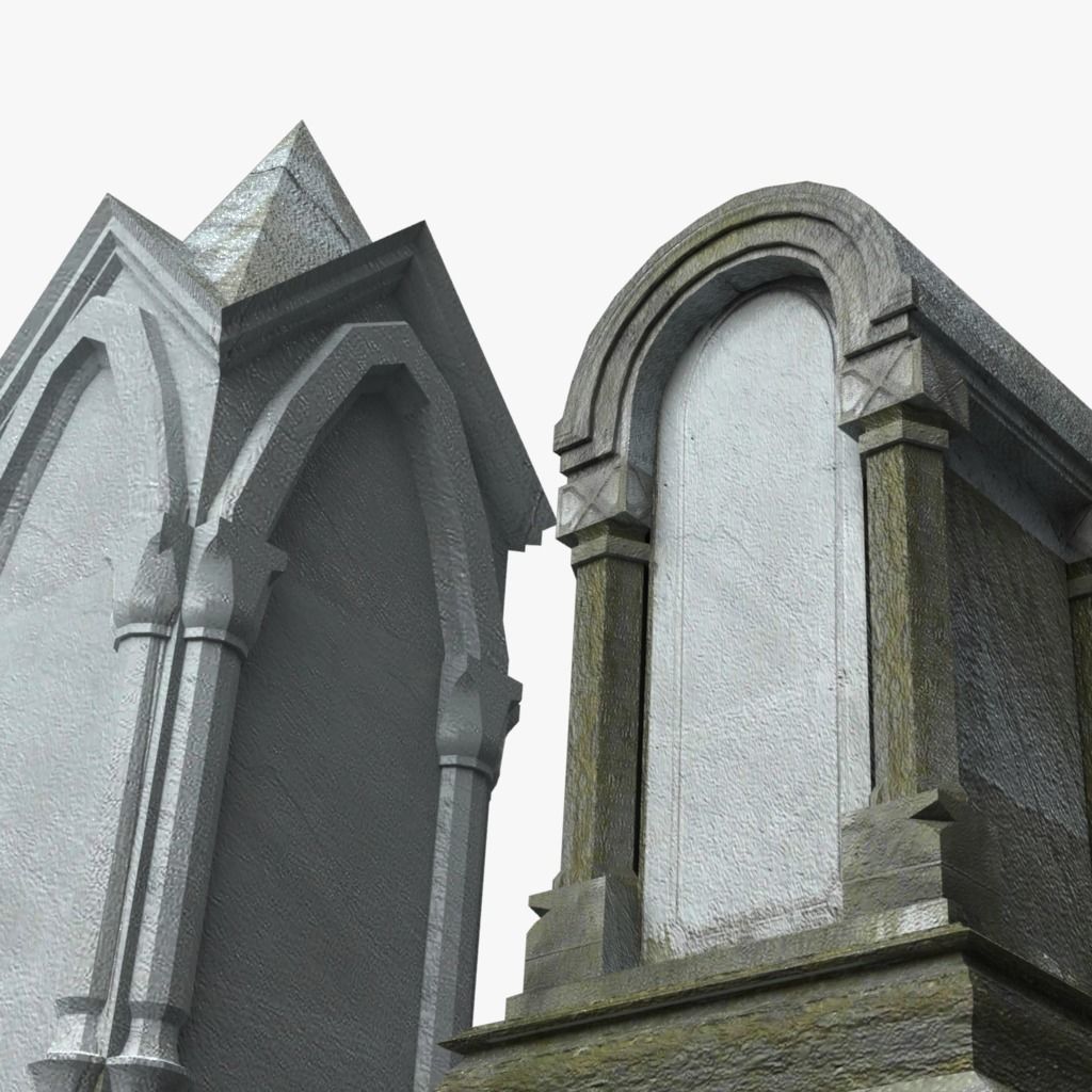 Tombstones - 5 Low-poly 3D model_2