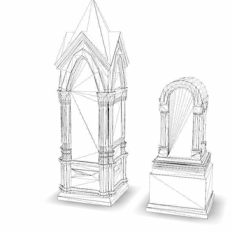 Tombstones - 5 Low-poly 3D model_4