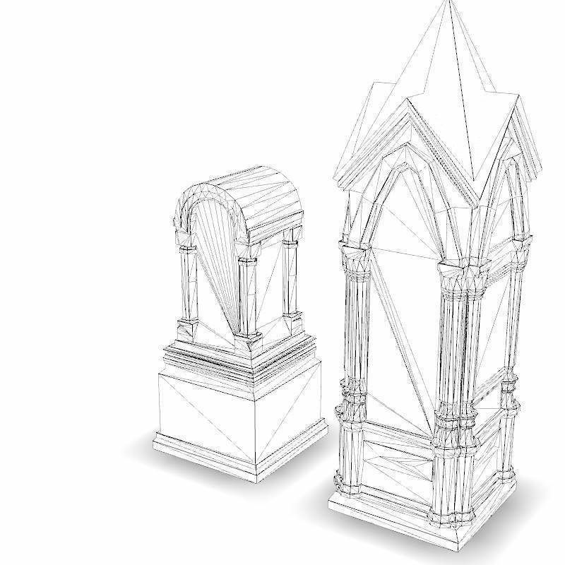 Tombstones - 5 Low-poly 3D model_3
