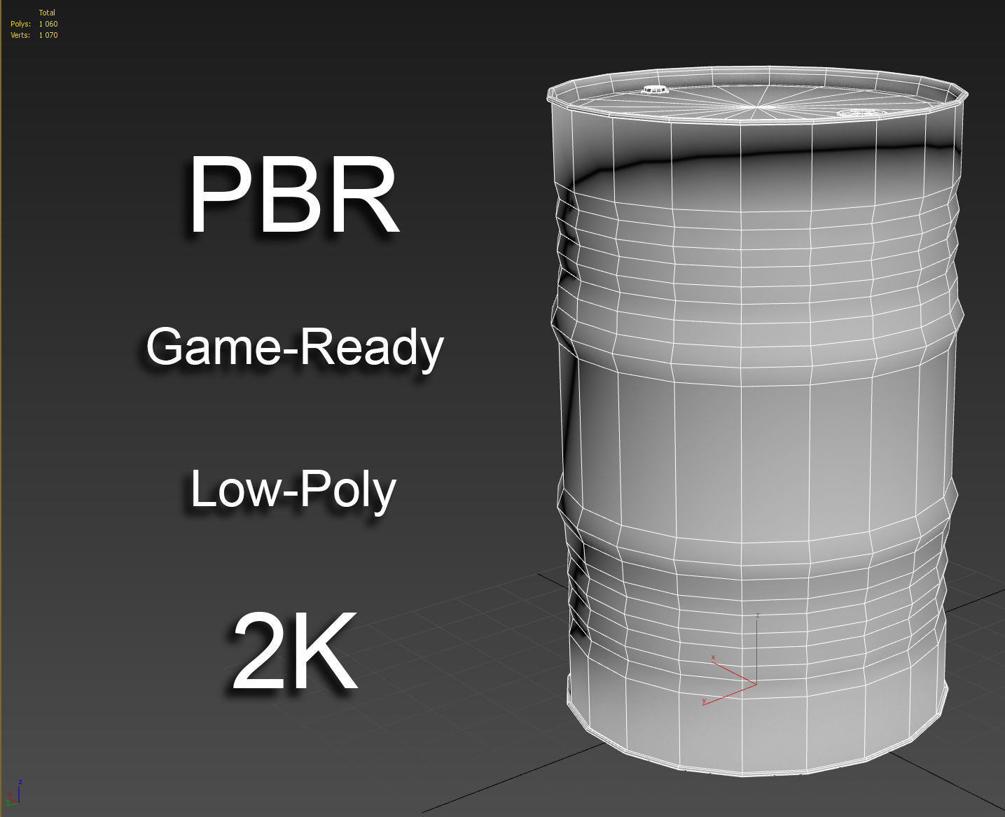 Oil barrel Low-poly 3D model_4