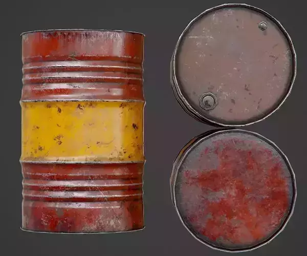 Oil barrel Low-poly 3D model