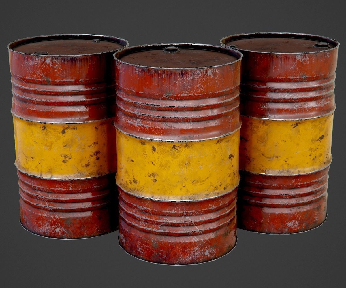 Oil barrel Low-poly 3D model_7
