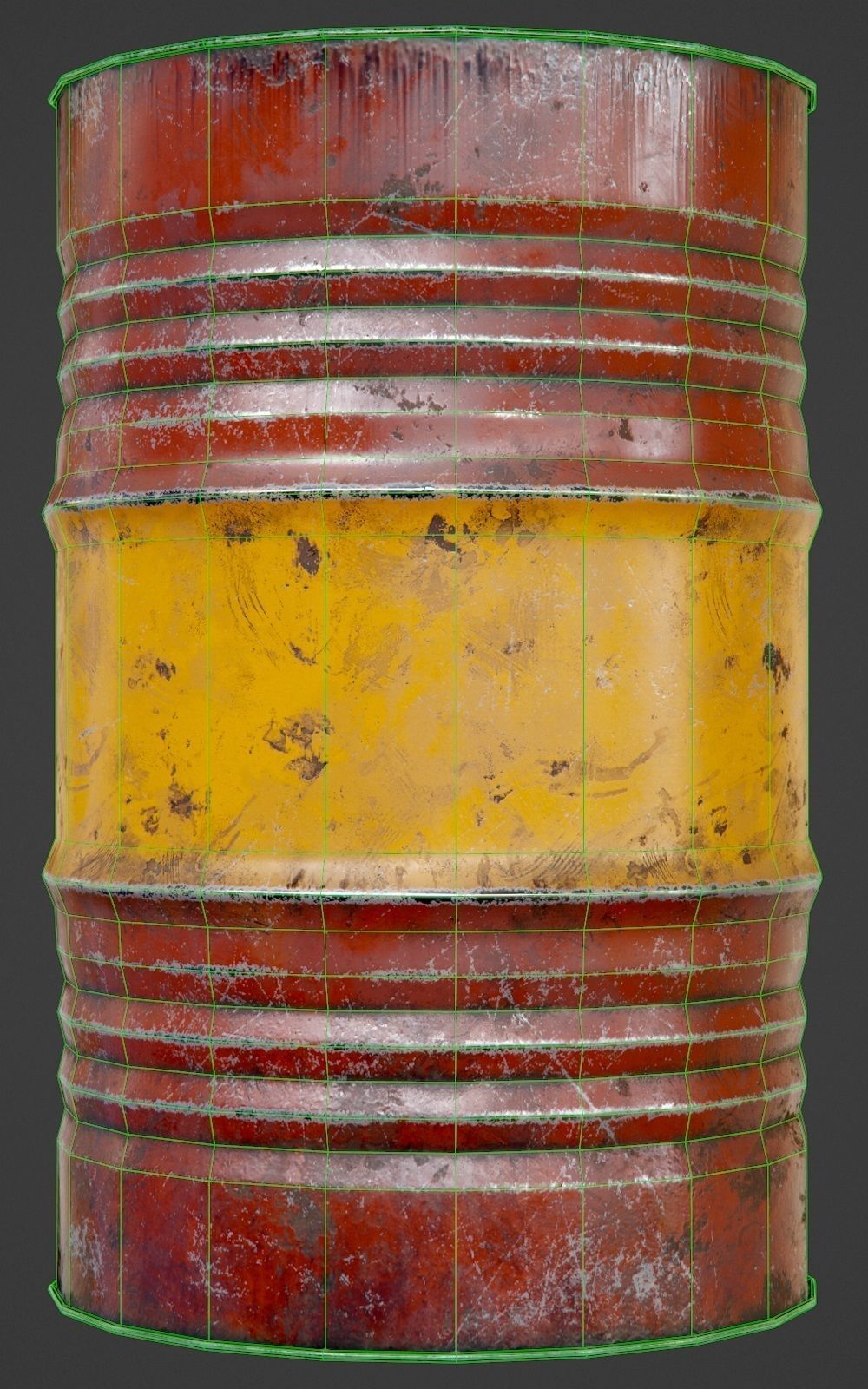 Oil barrel Low-poly 3D model_10