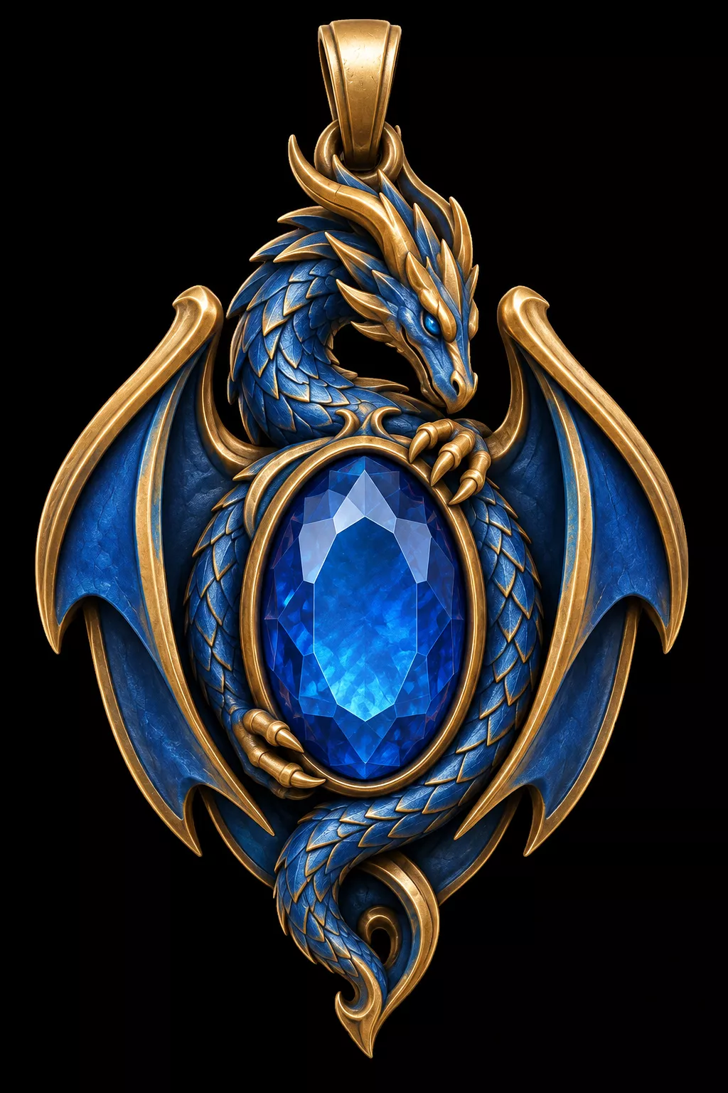 Dragon Pendant 3D Model Fantasy Gemstone Holder Jewelry 3D print model