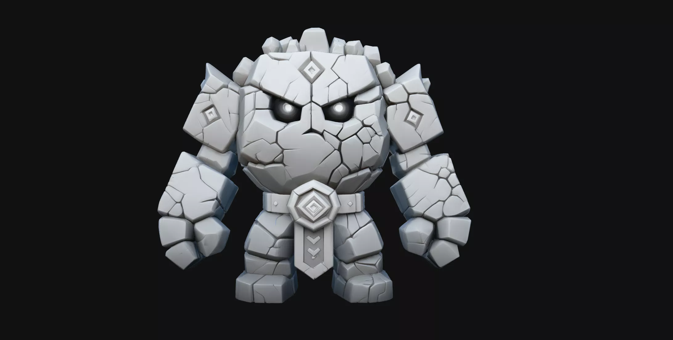 Cute Stone Golem 3D print model