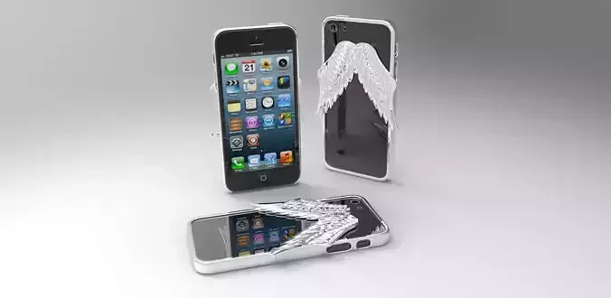 iPhone 5 Angel Wings case 2nd version 3D print model