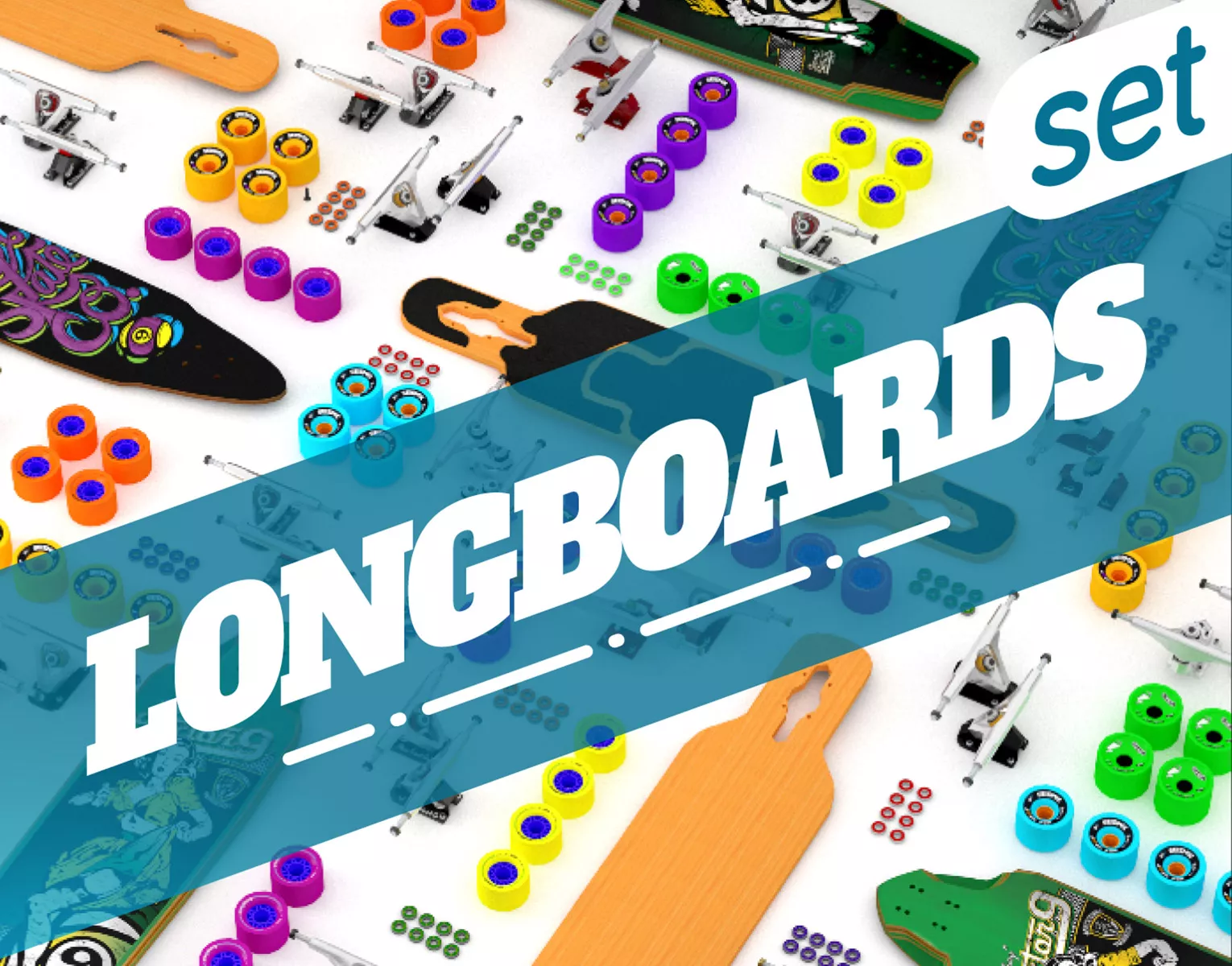 LONGBOARD SET 3D MODELS 3D model