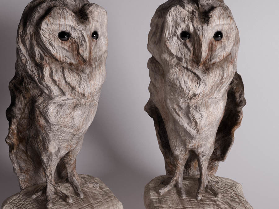 Owl wooden 3D model_10
