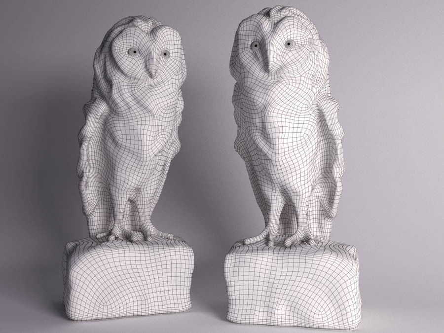 Owl wooden 3D model_8