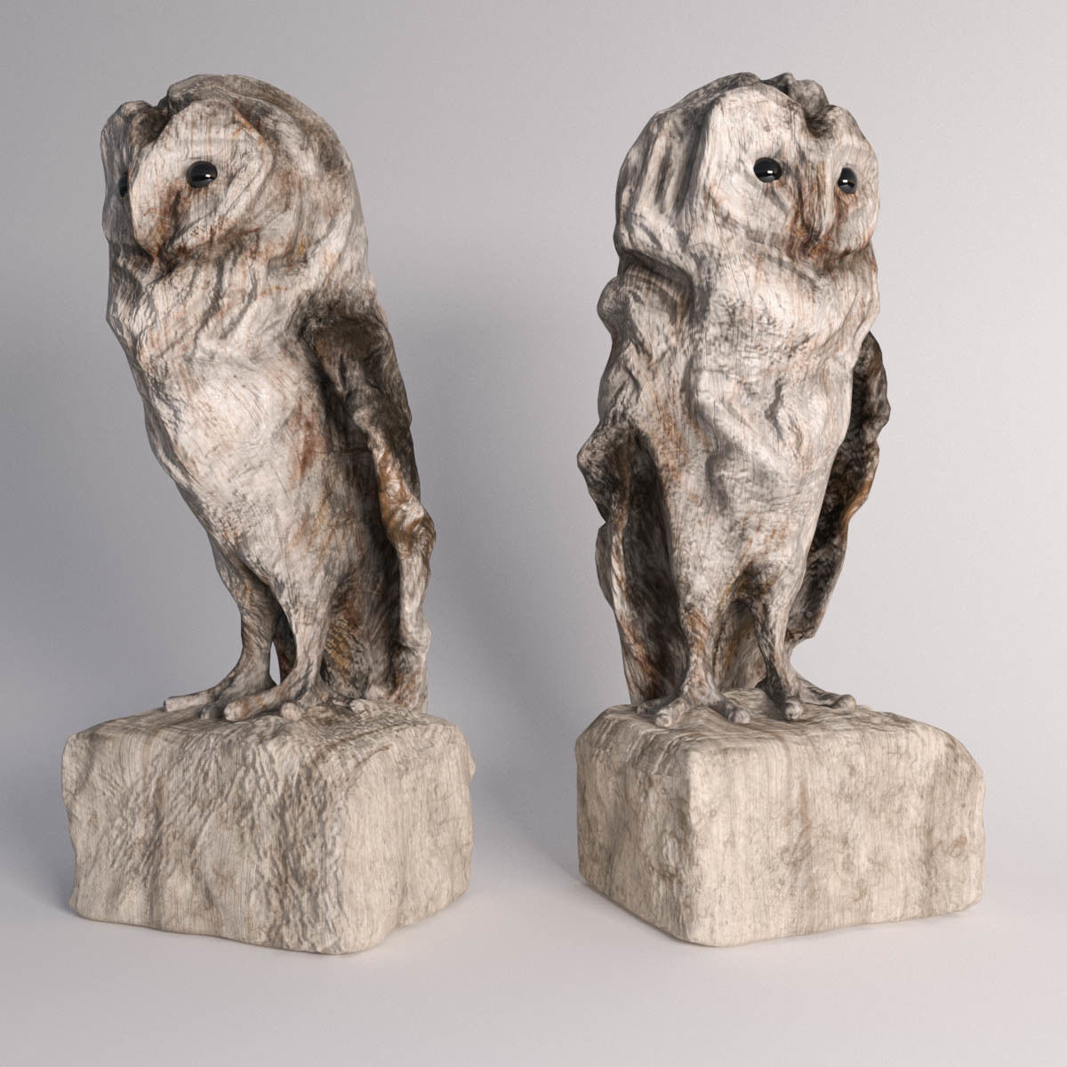 Owl wooden 3D model_1