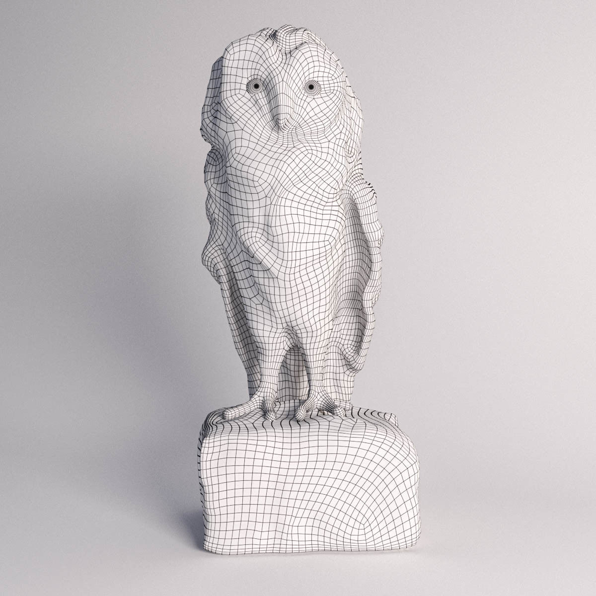 Owl wooden 3D model_2