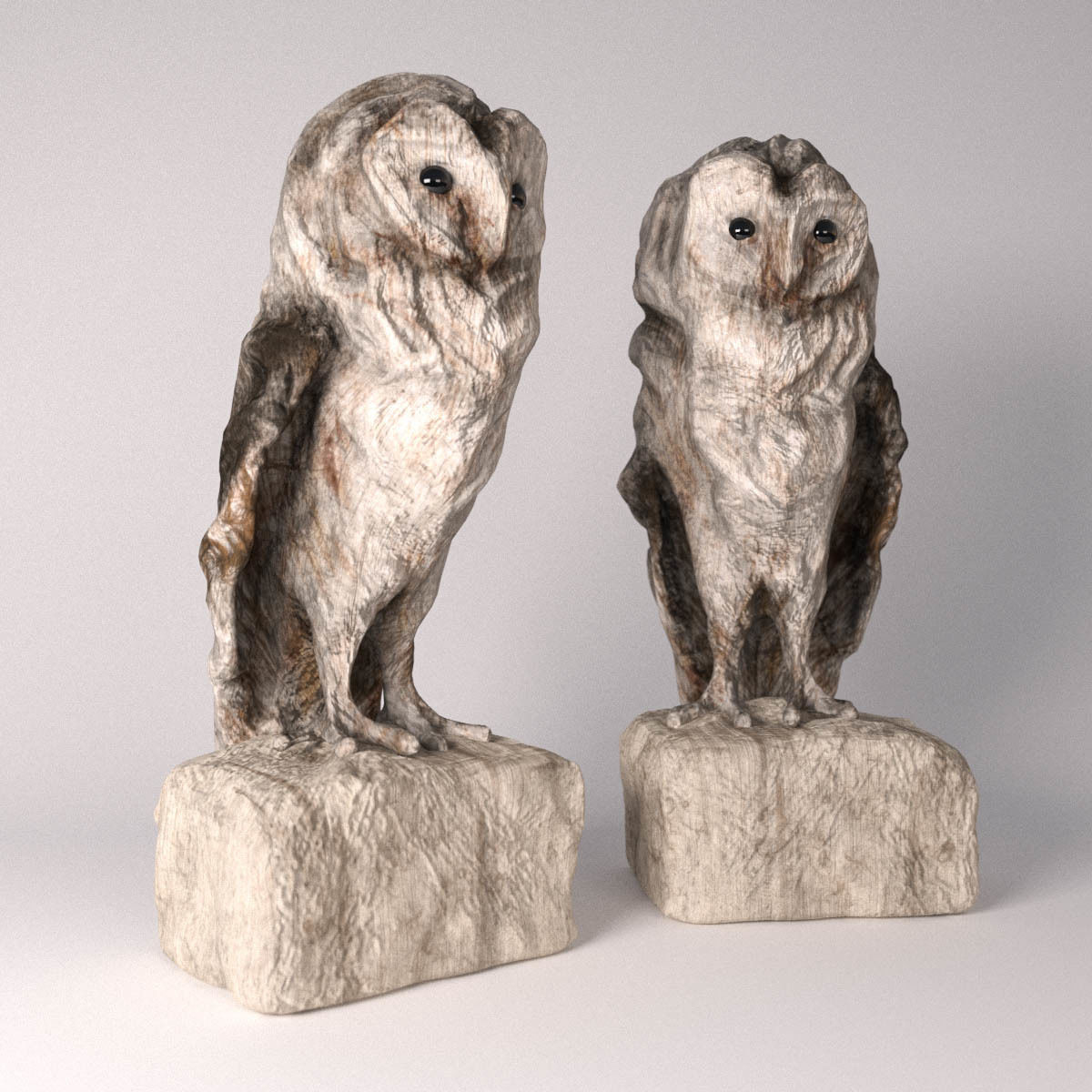 Owl wooden 3D model_5