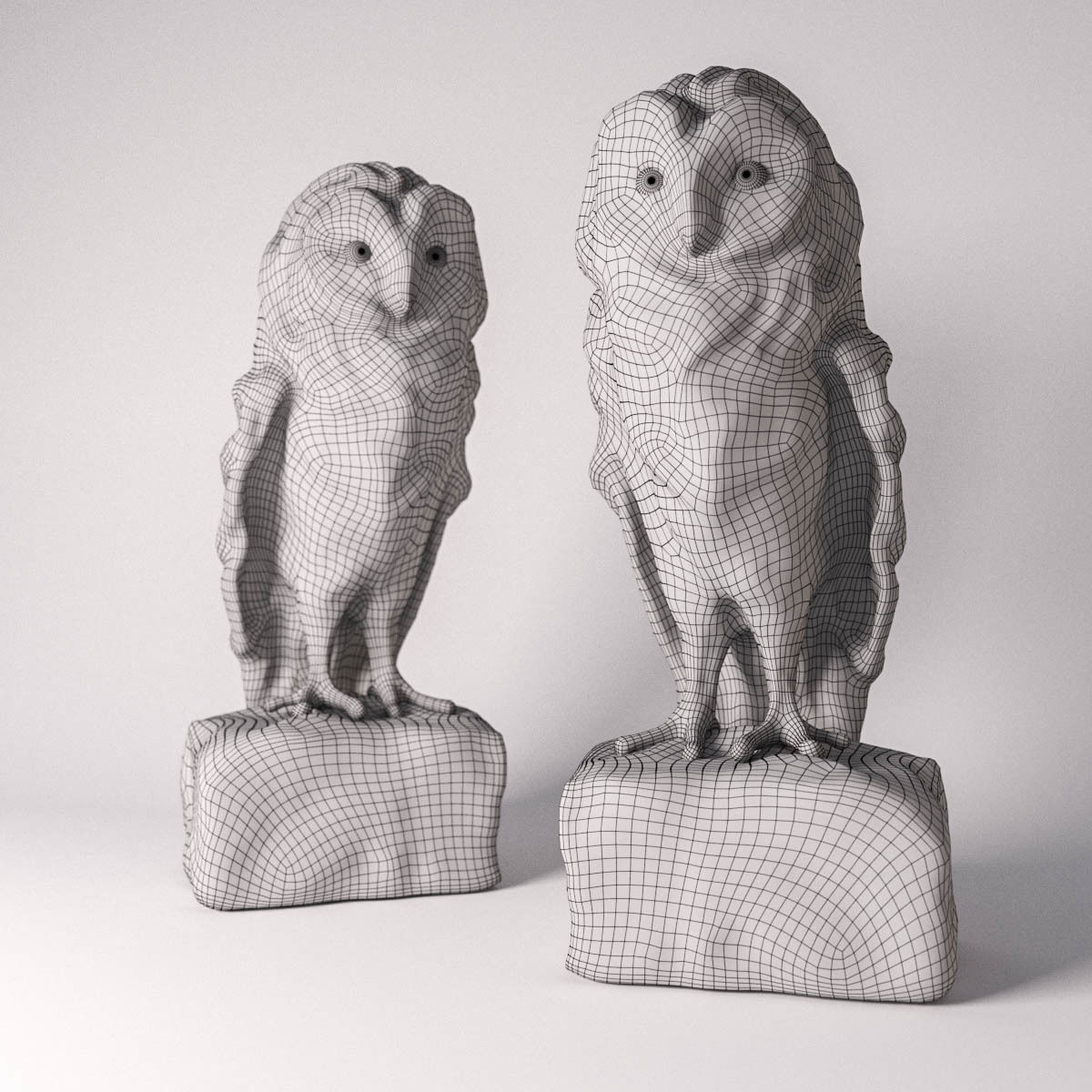 Owl wooden 3D model_6