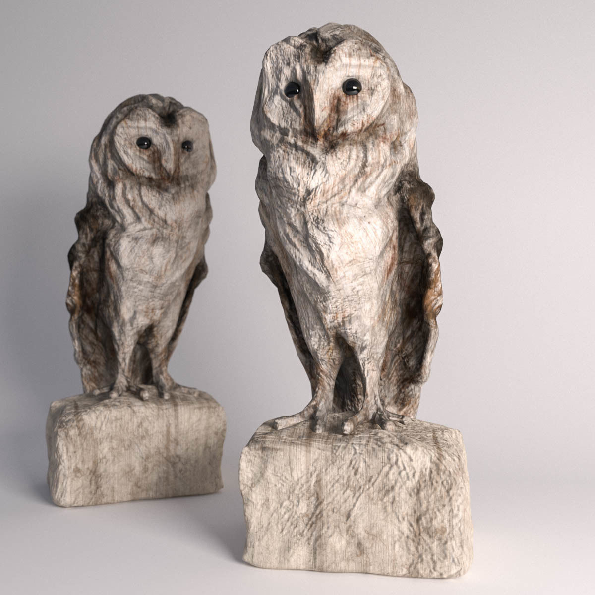 Owl wooden 3D model_3