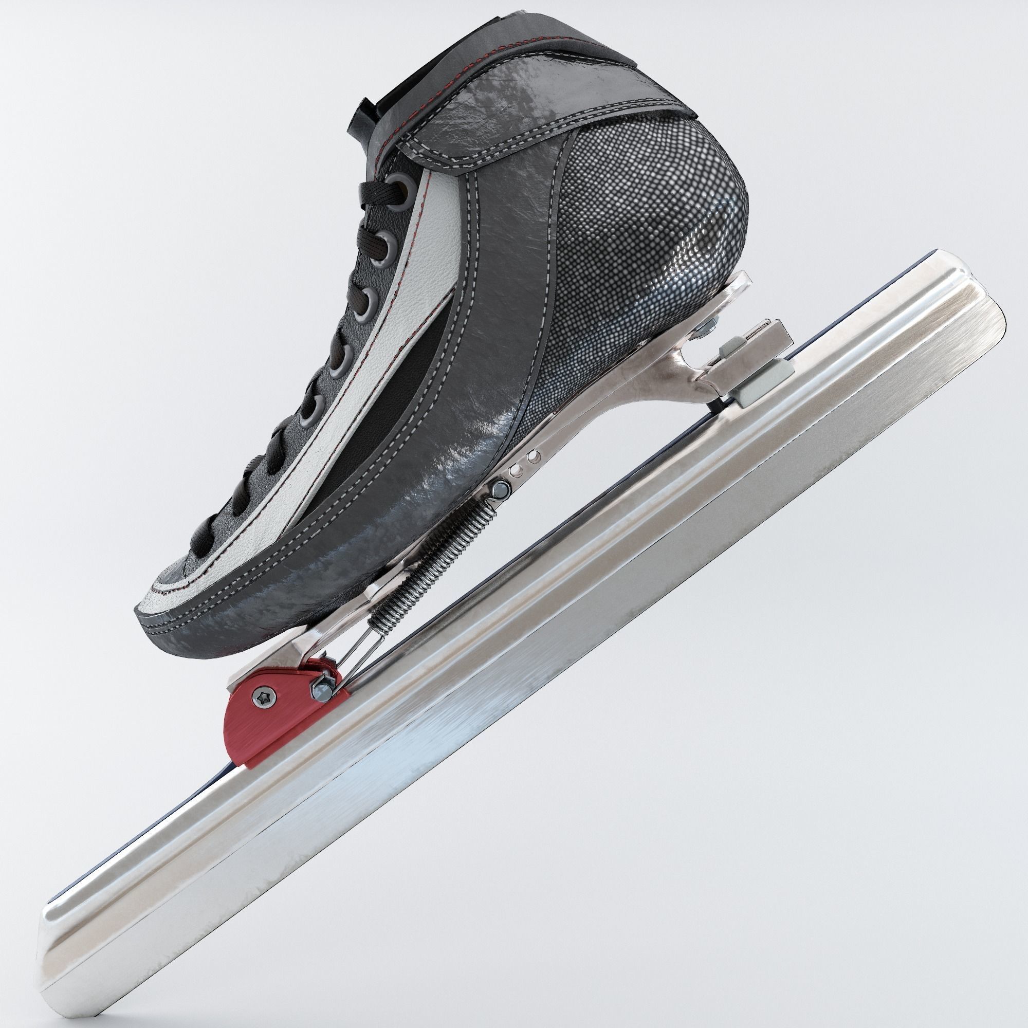 Leather Long Track Speed Skate Low-poly 3D model_2