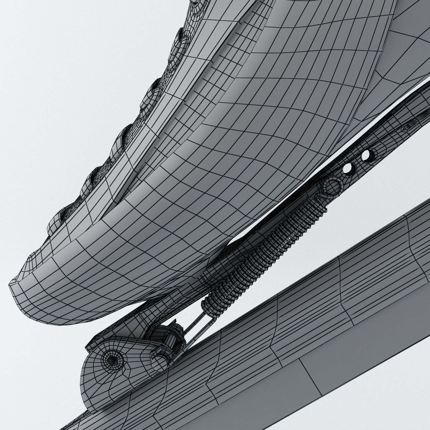 Leather Long Track Speed Skate Low-poly 3D model_19