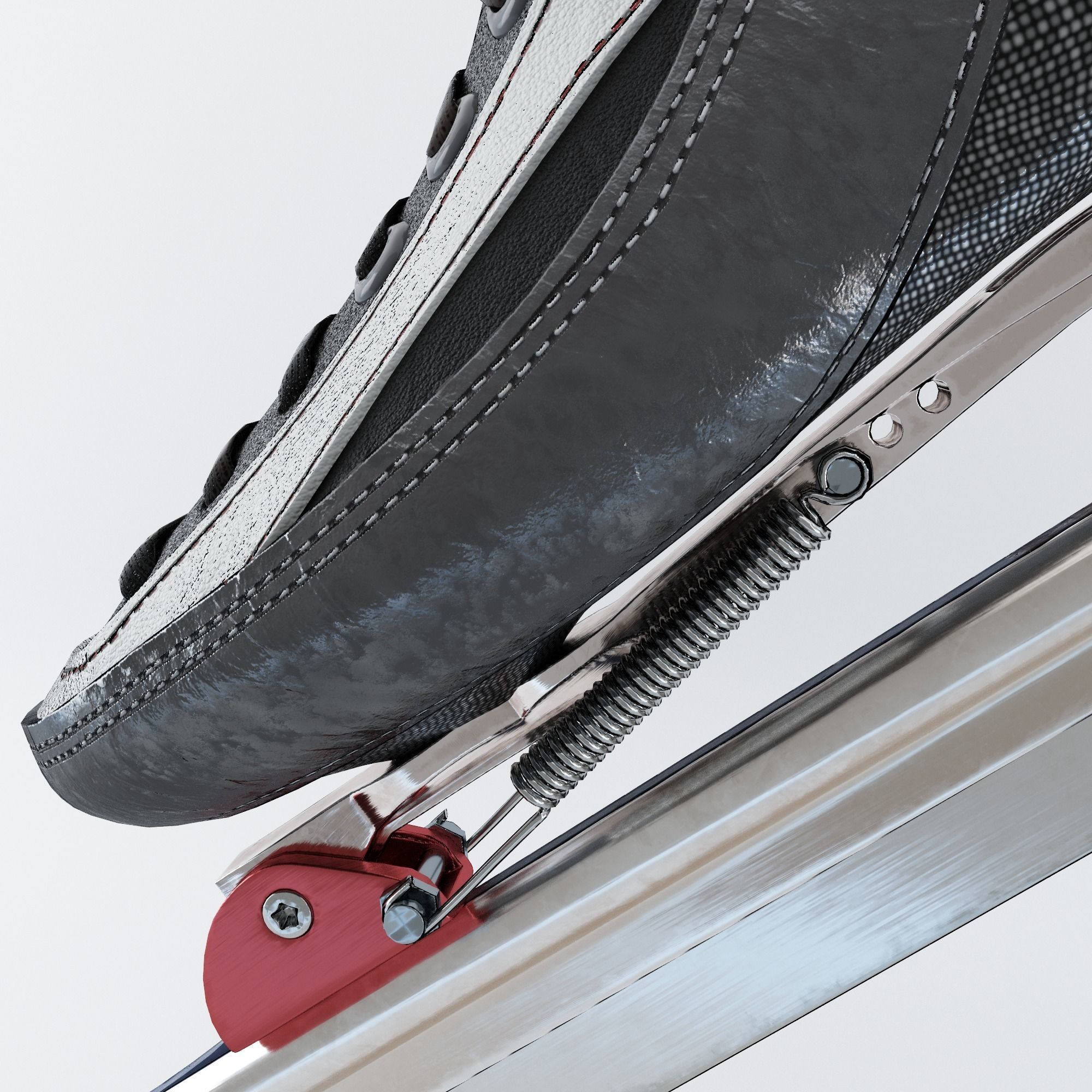 Leather Long Track Speed Skate Low-poly 3D model_4