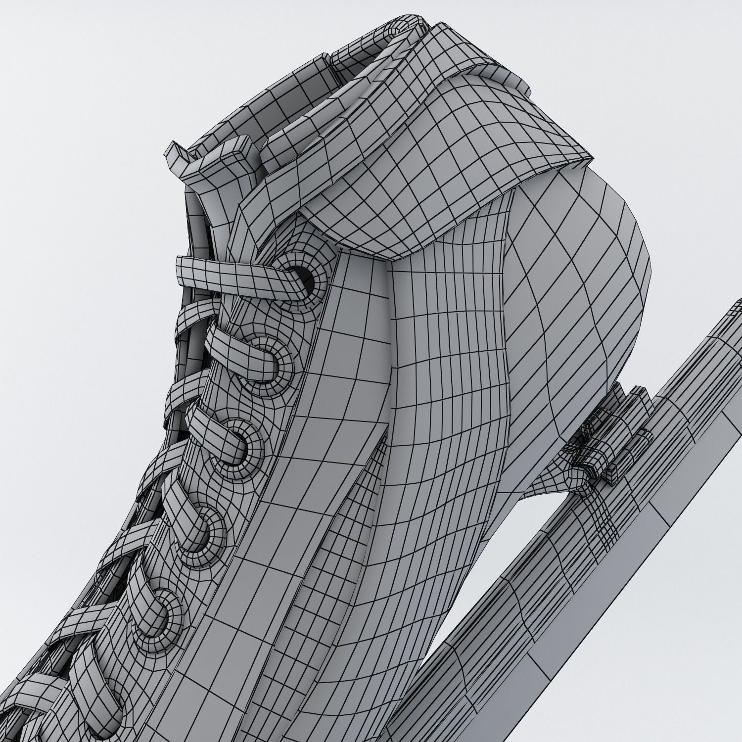 Leather Long Track Speed Skate Low-poly 3D model_18