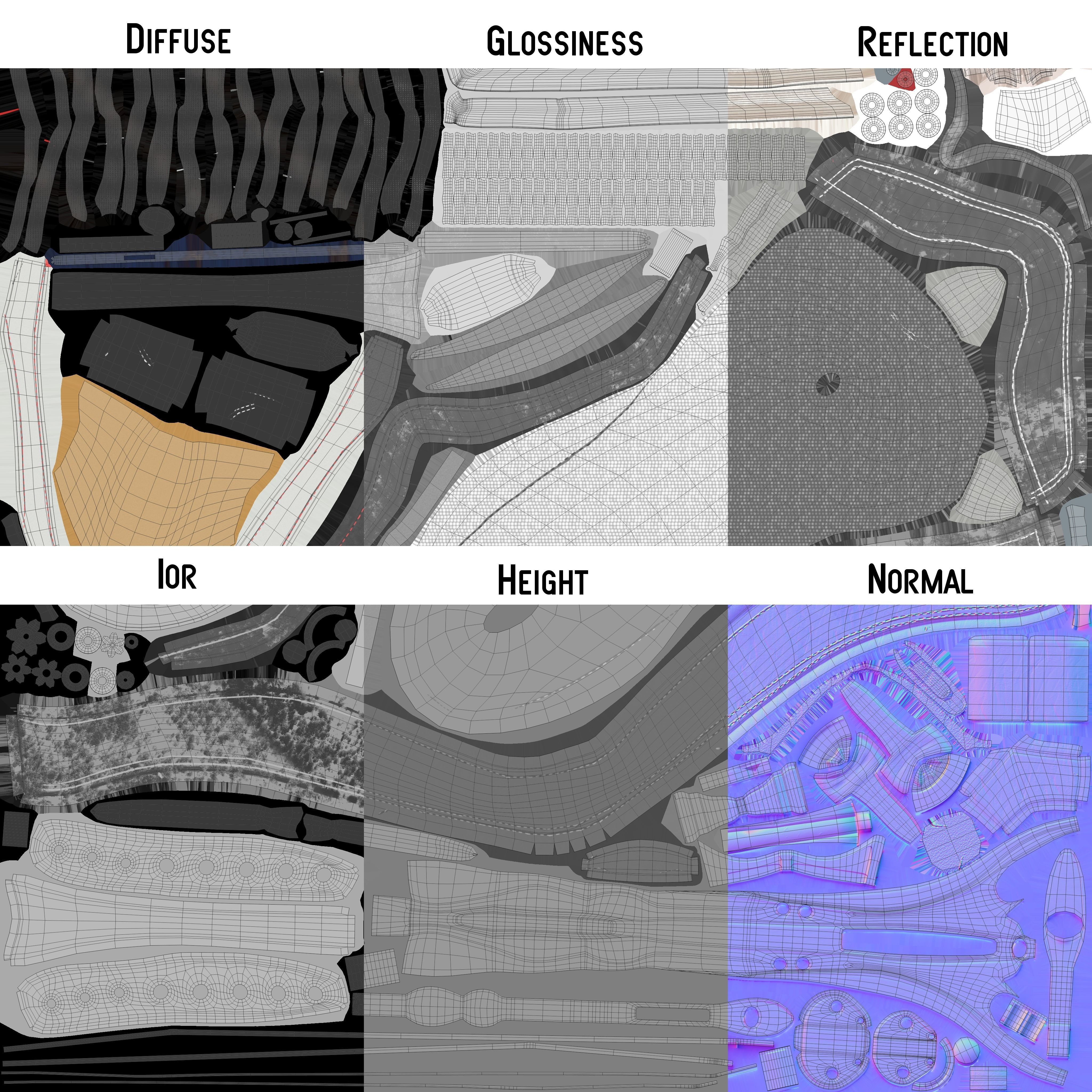 Leather Long Track Speed Skate Low-poly 3D model_15
