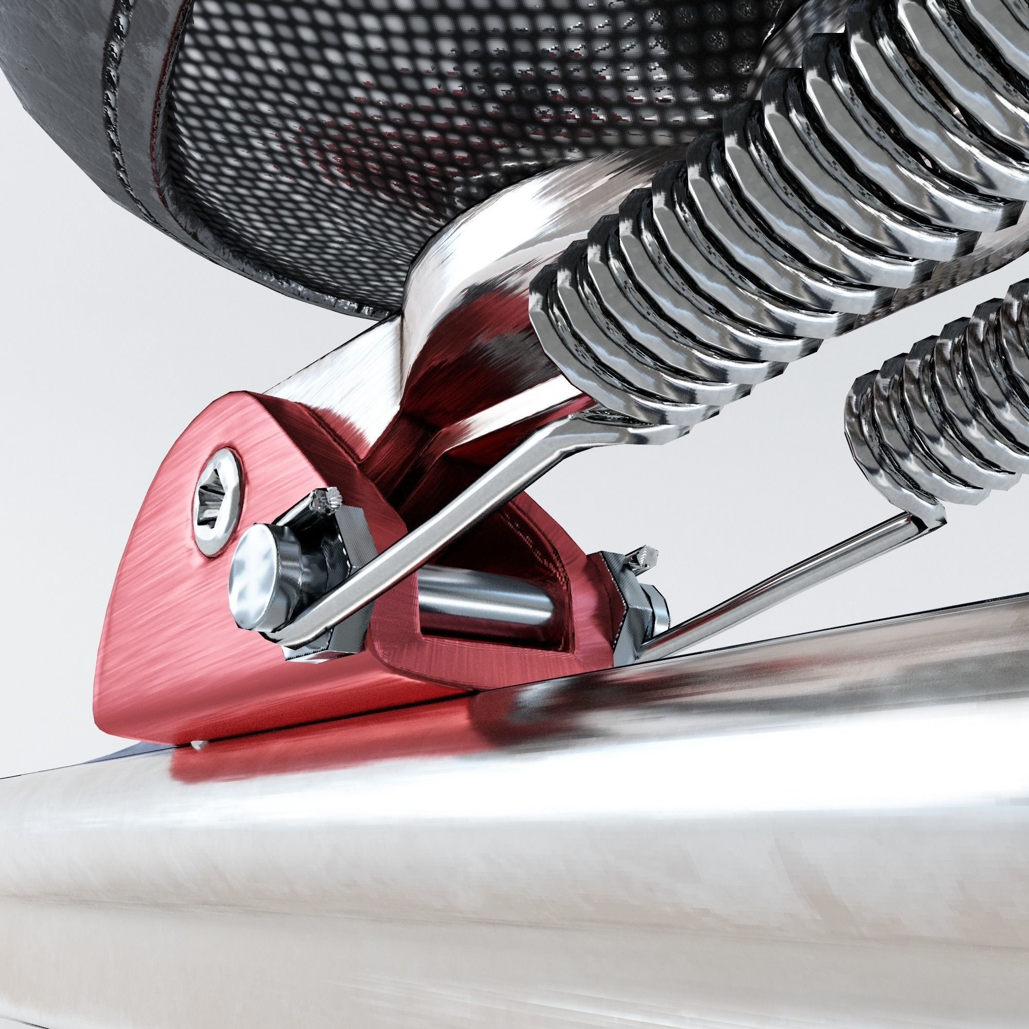 Leather Long Track Speed Skate Low-poly 3D model_12