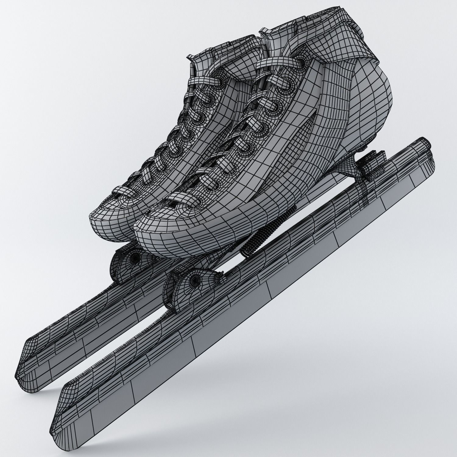 Leather Long Track Speed Skate Low-poly 3D model_16
