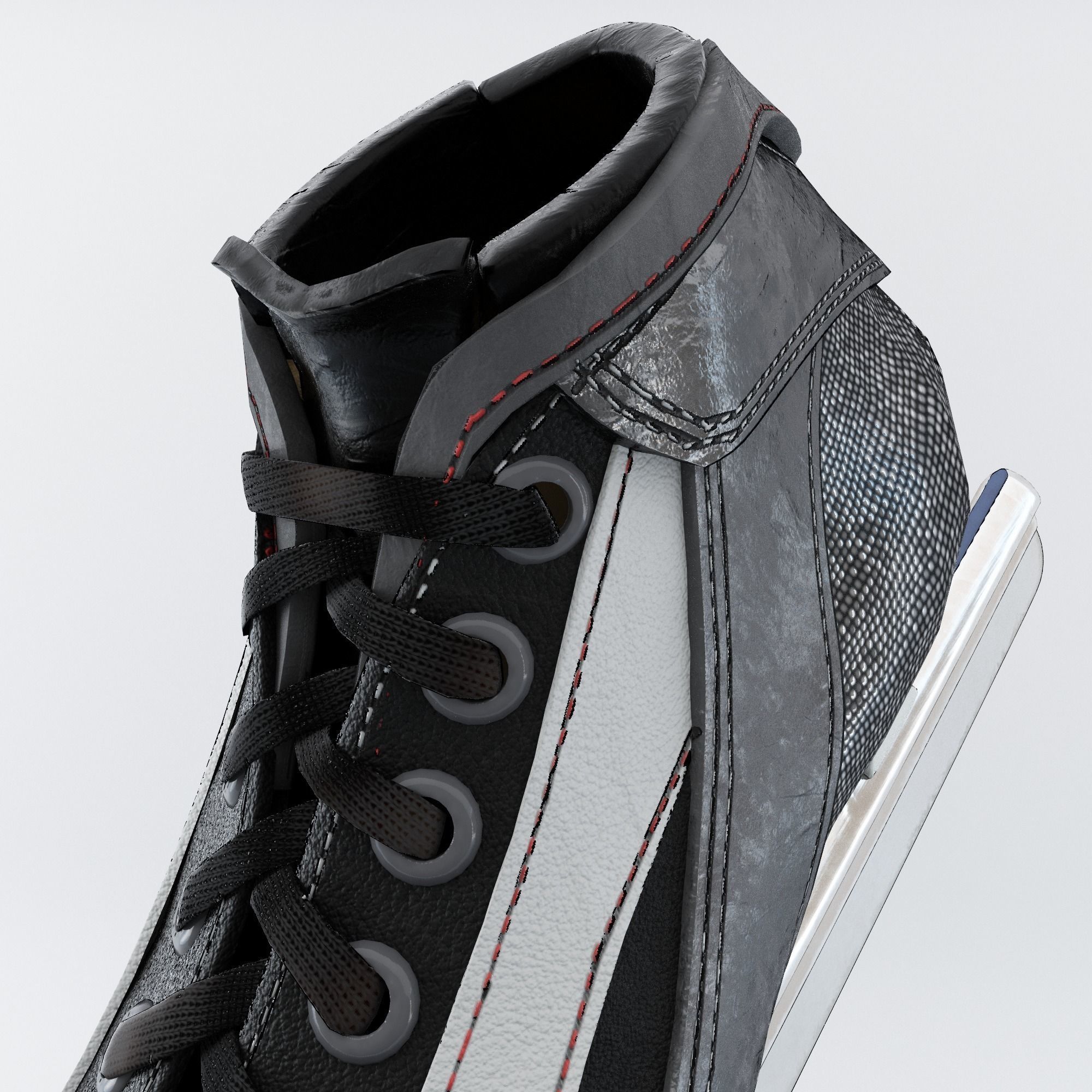 Leather Long Track Speed Skate Low-poly 3D model_7