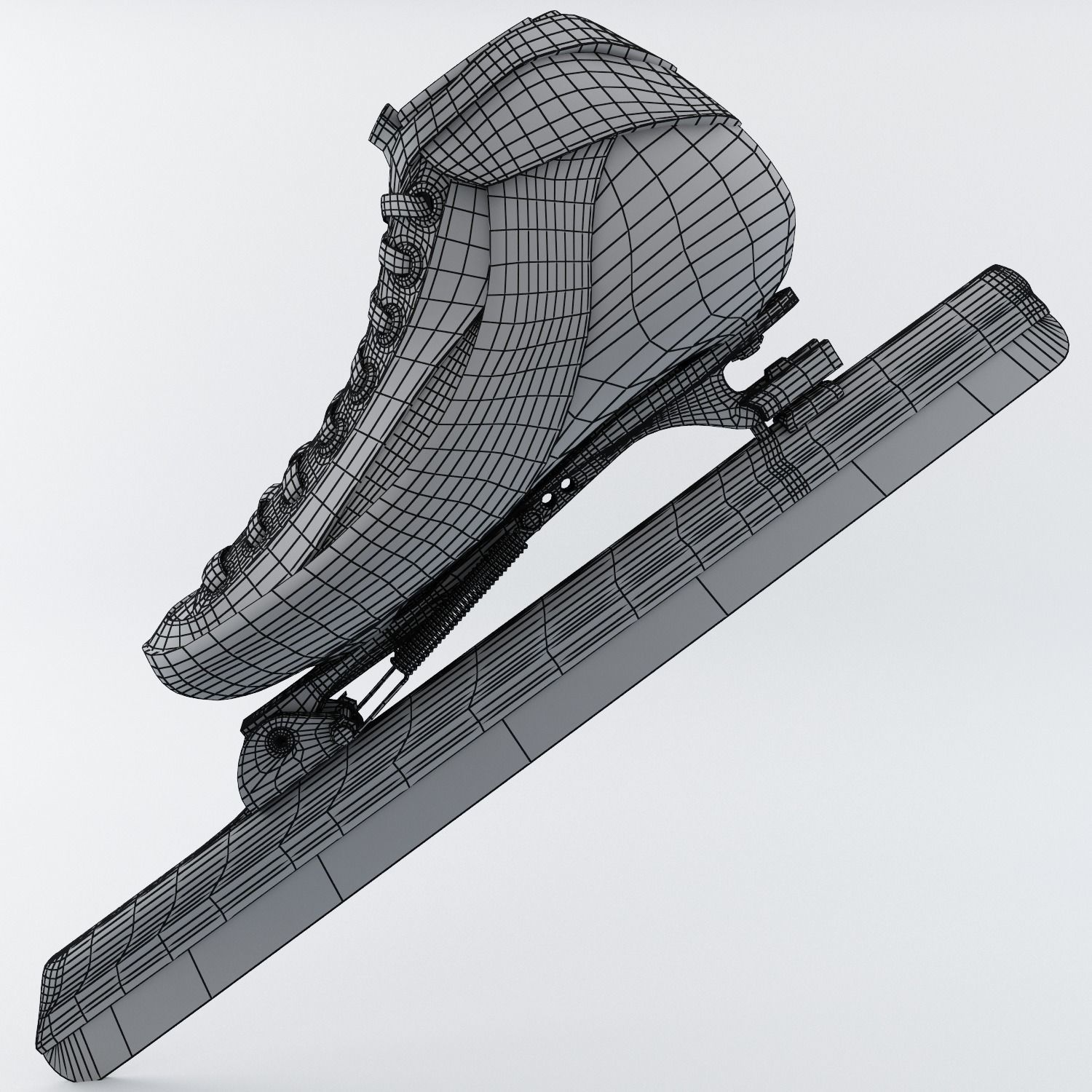 Leather Long Track Speed Skate Low-poly 3D model_17