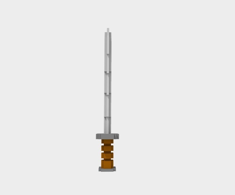Voxel Catoon Sword Low-poly 3D model_1