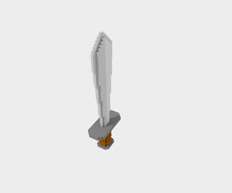 Voxel Catoon Sword Low-poly 3D model_3
