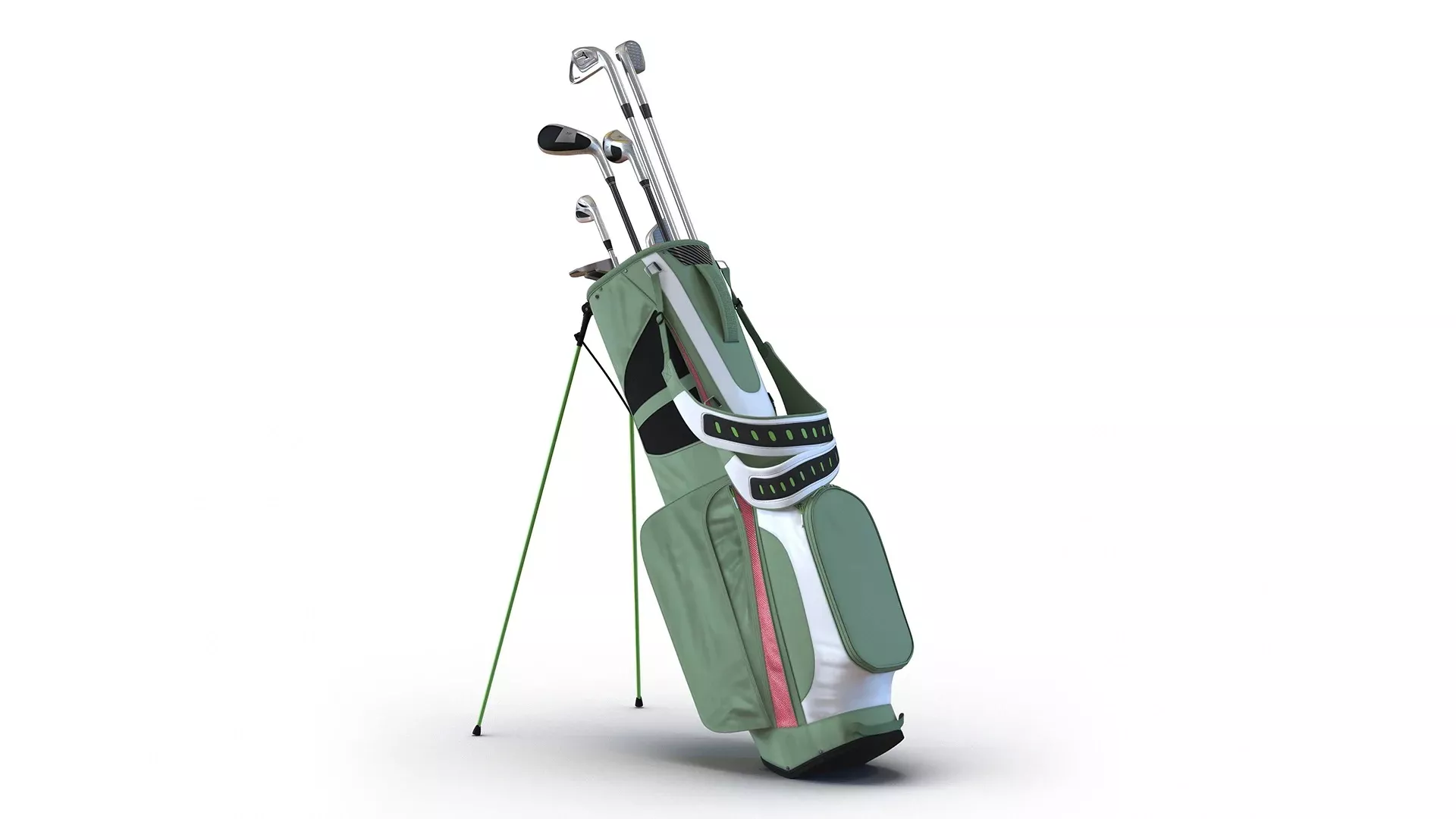 Golf Bag 4 Generic with Clubs 3D model