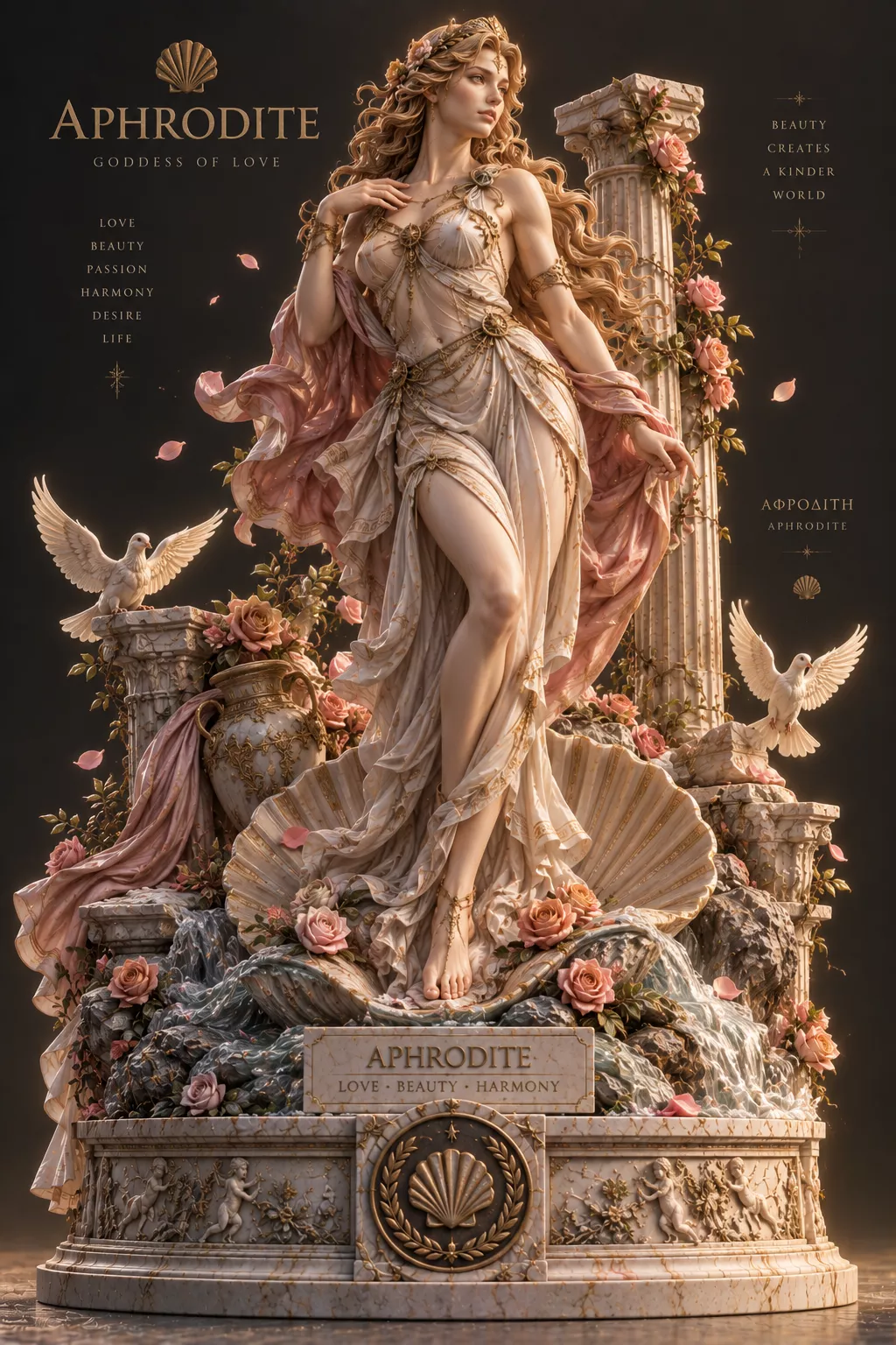 Aphrodite Greek Goddess Statue 3D print model