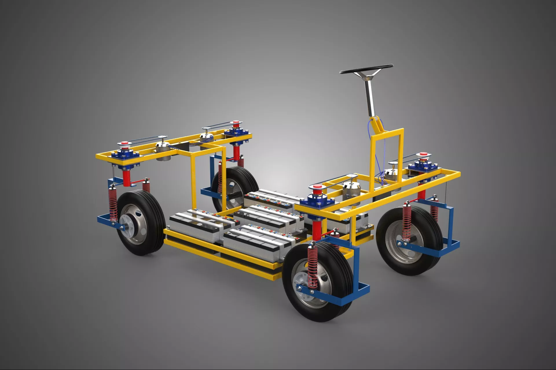 BATTERY PACK CHASSIS DRIVETRAIN STEERING ELECTRIC VEHICLE EV CAR 3D model