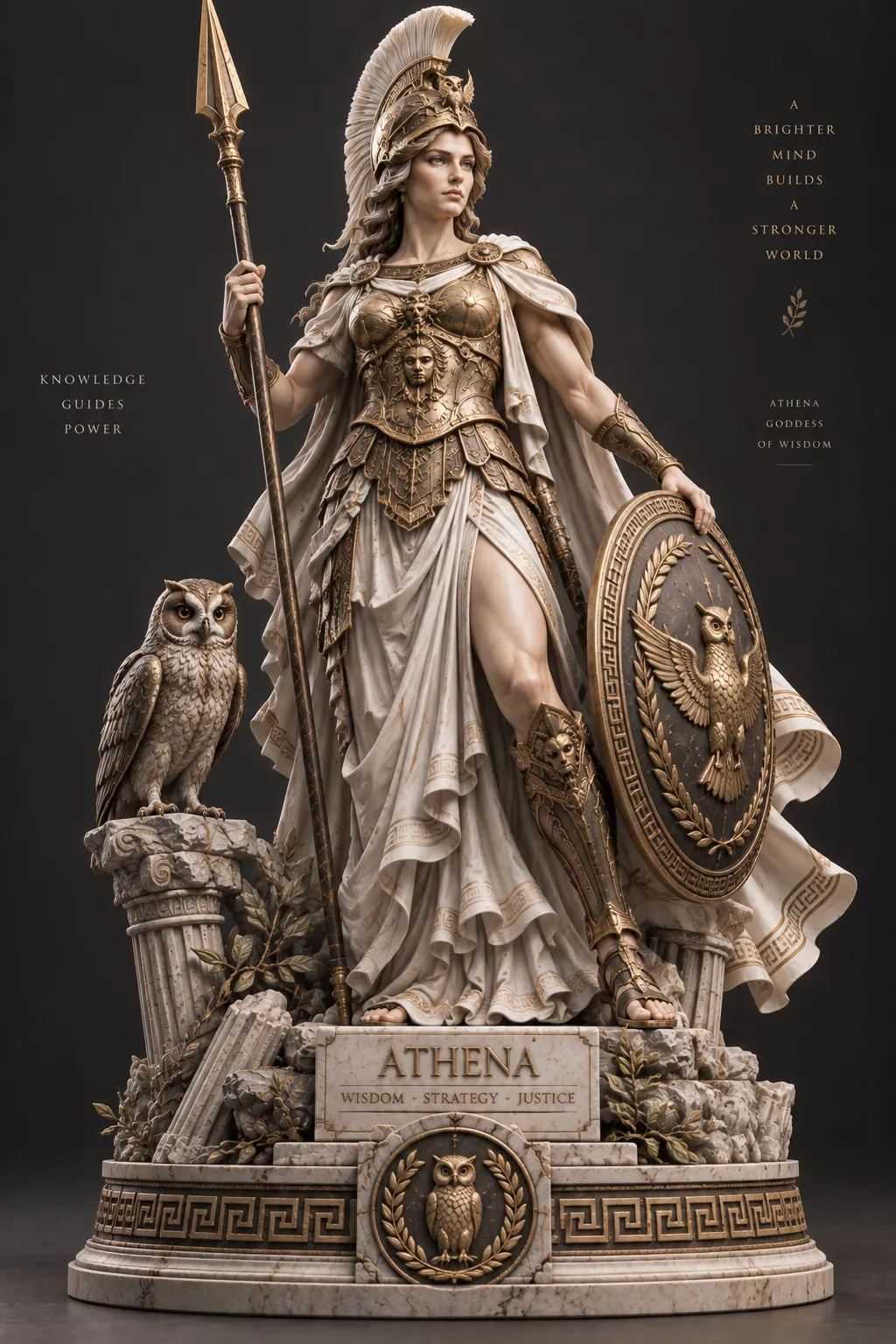 Athena Greek Goddess 3d Statue STL 3D print model