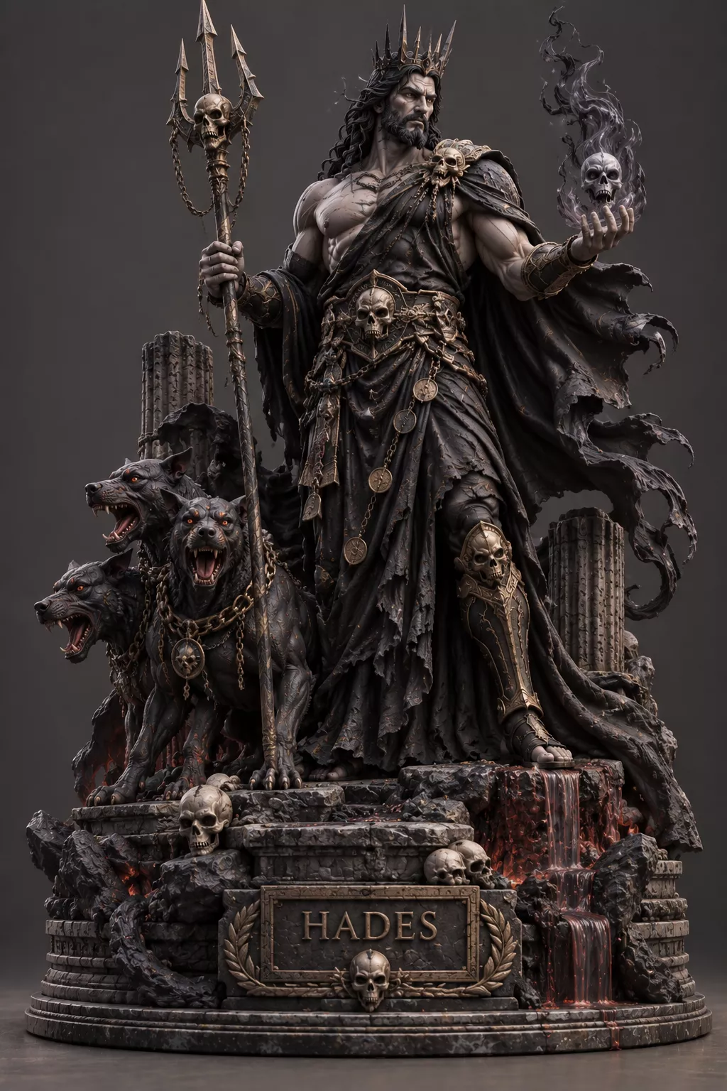 Hades Greek God Statue 3D STL 3D print model