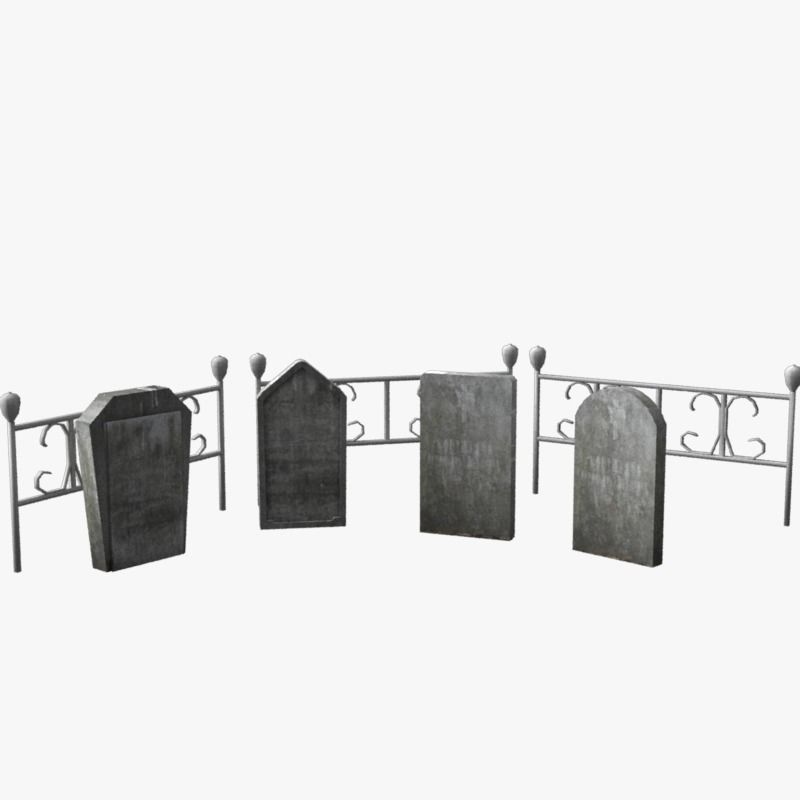 Simple tombstones Free low-poly 3D model_2