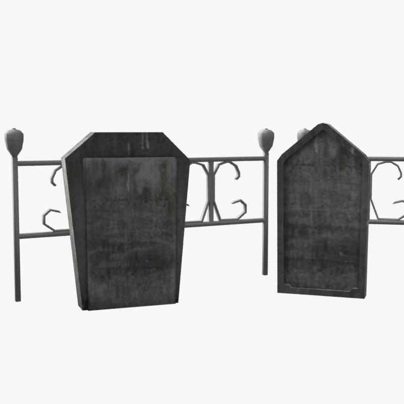 Simple tombstones Free low-poly 3D model_4