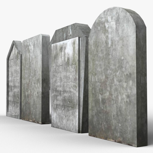 Simple tombstones Free low-poly 3D model