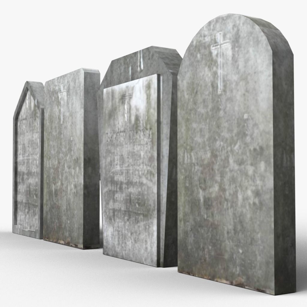 Simple tombstones Free low-poly 3D model_0