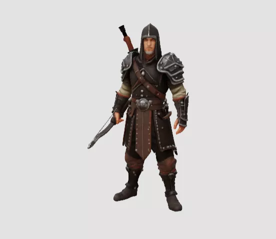 MMORPG Archers - Medieval Fantasy Modular Character 3D Model Low-poly 3D model