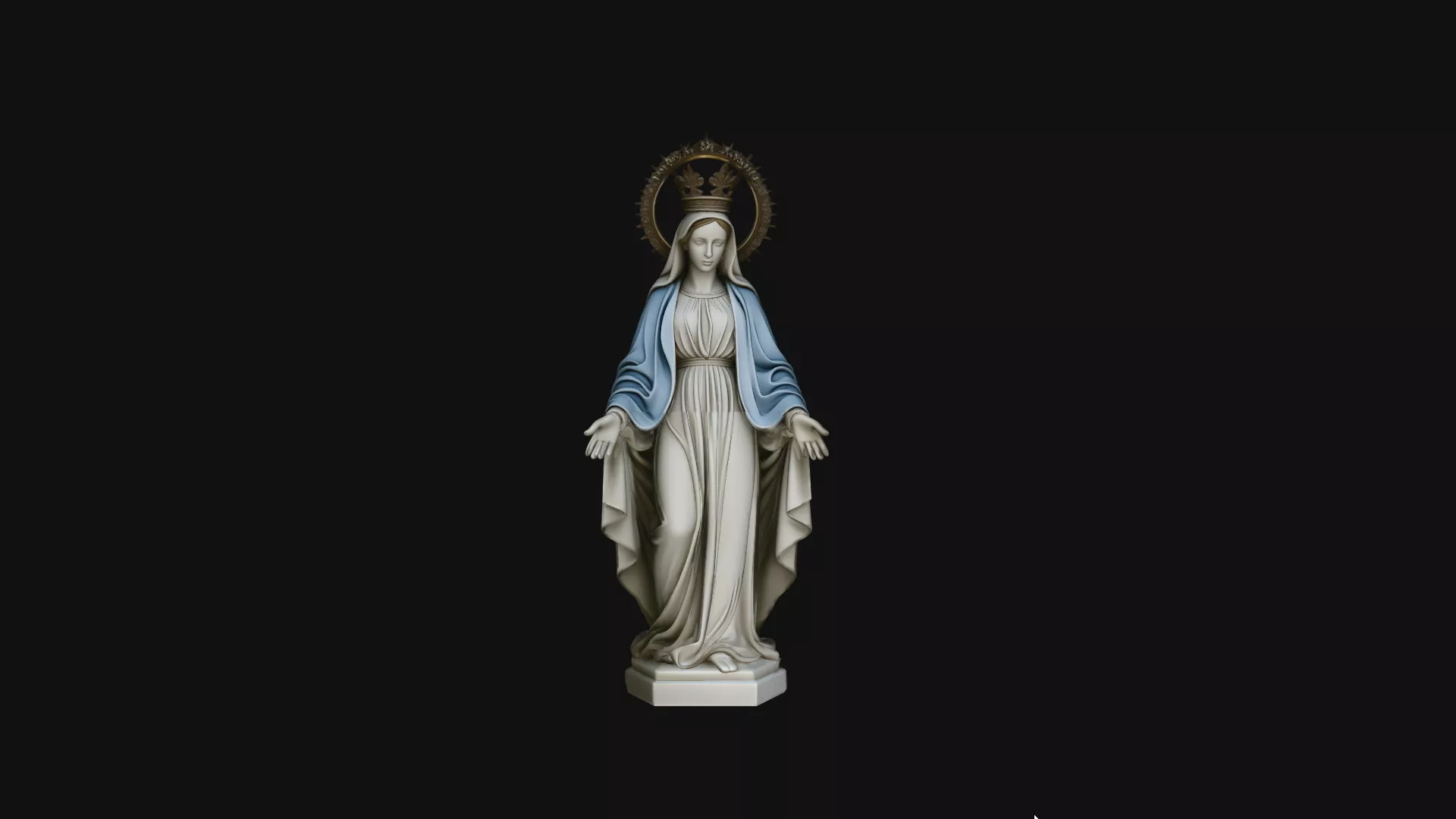 Crowned Madonna Statue Design 3 - 3D Print Model 3D print model